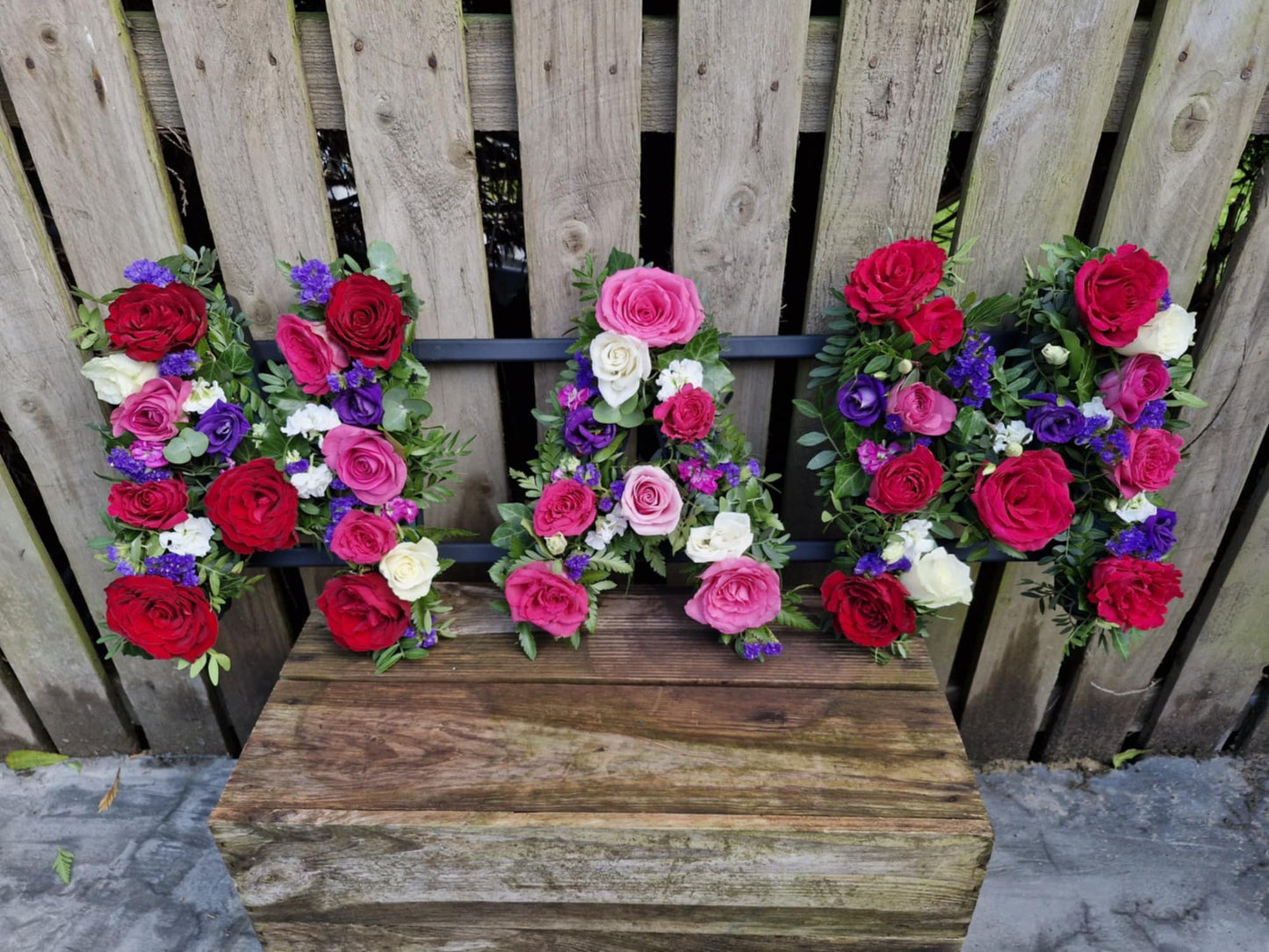 Flower Lettering Funeral Tribute