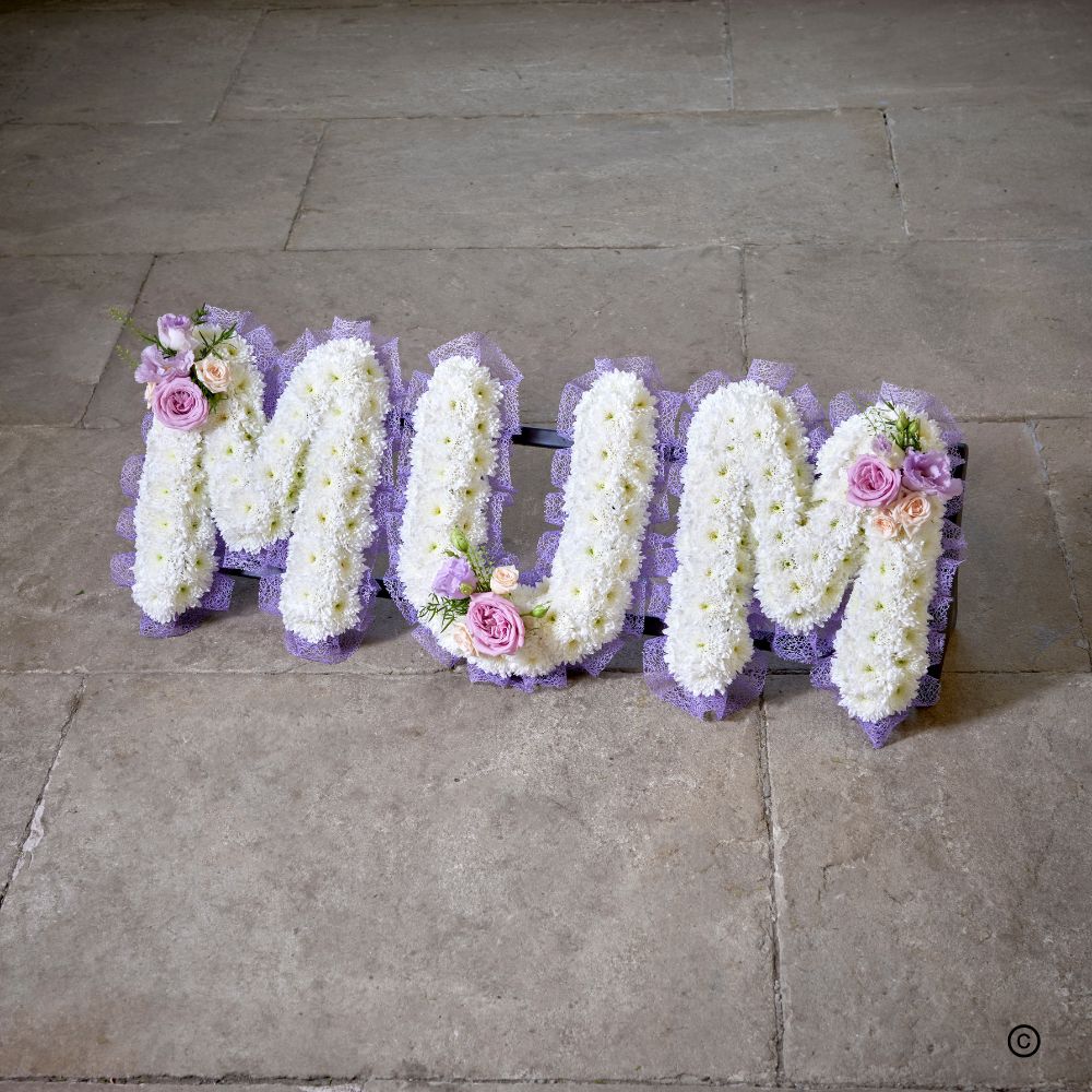 Ribbon Edge Funeral Lettering