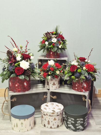 Christmas Hat Box Arrangement