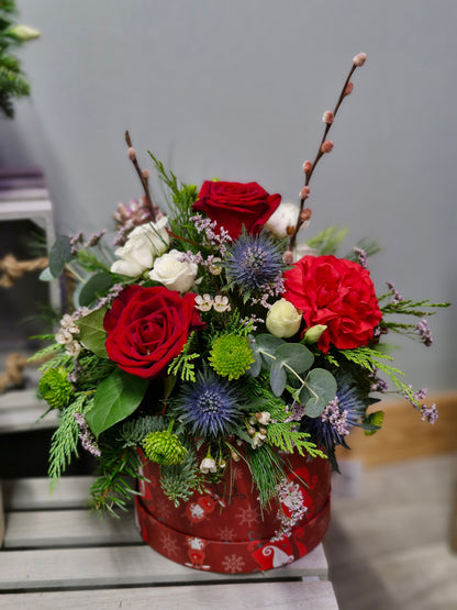 Christmas Hat Box Arrangement