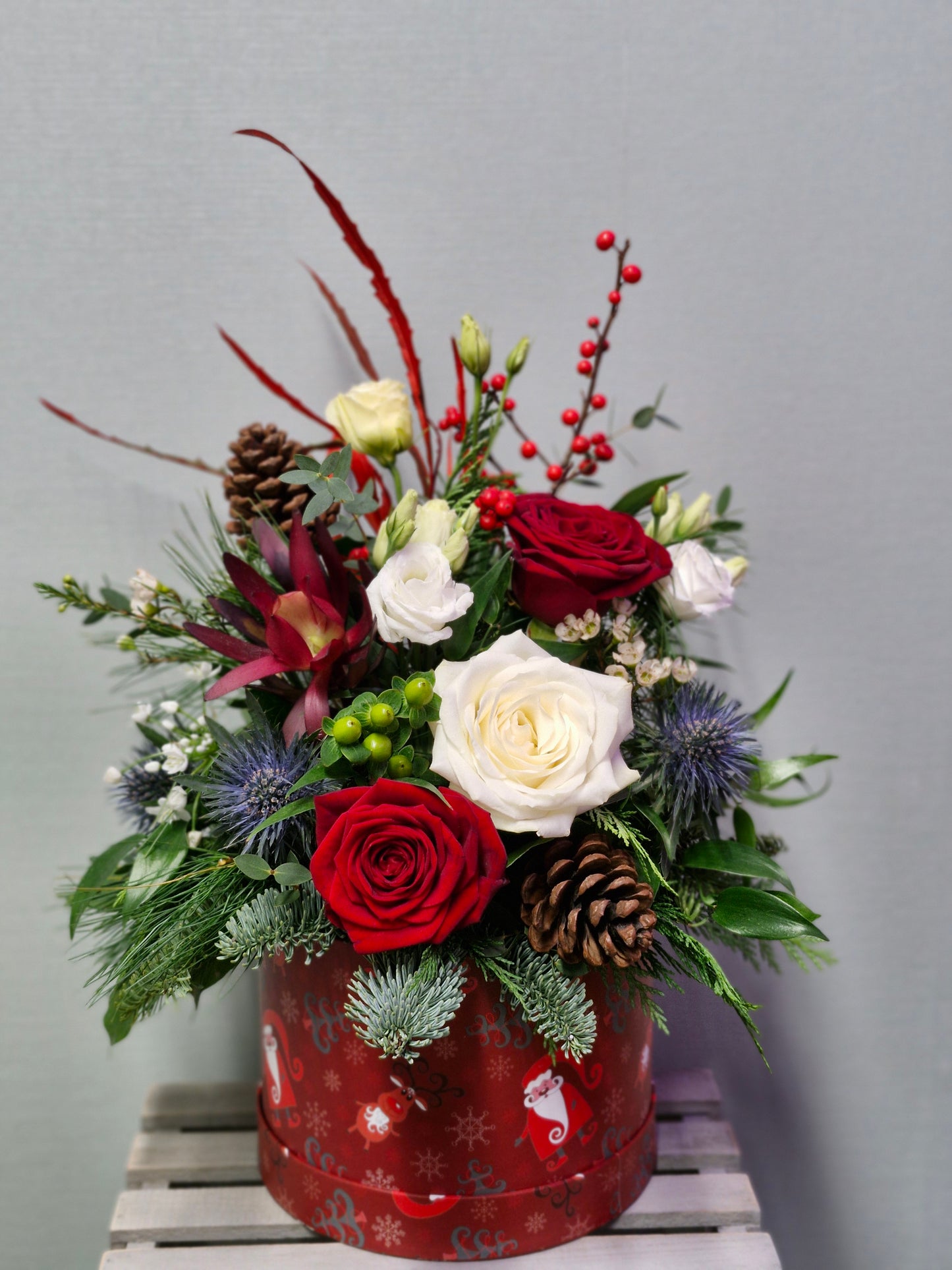 Christmas Hat Box Arrangement