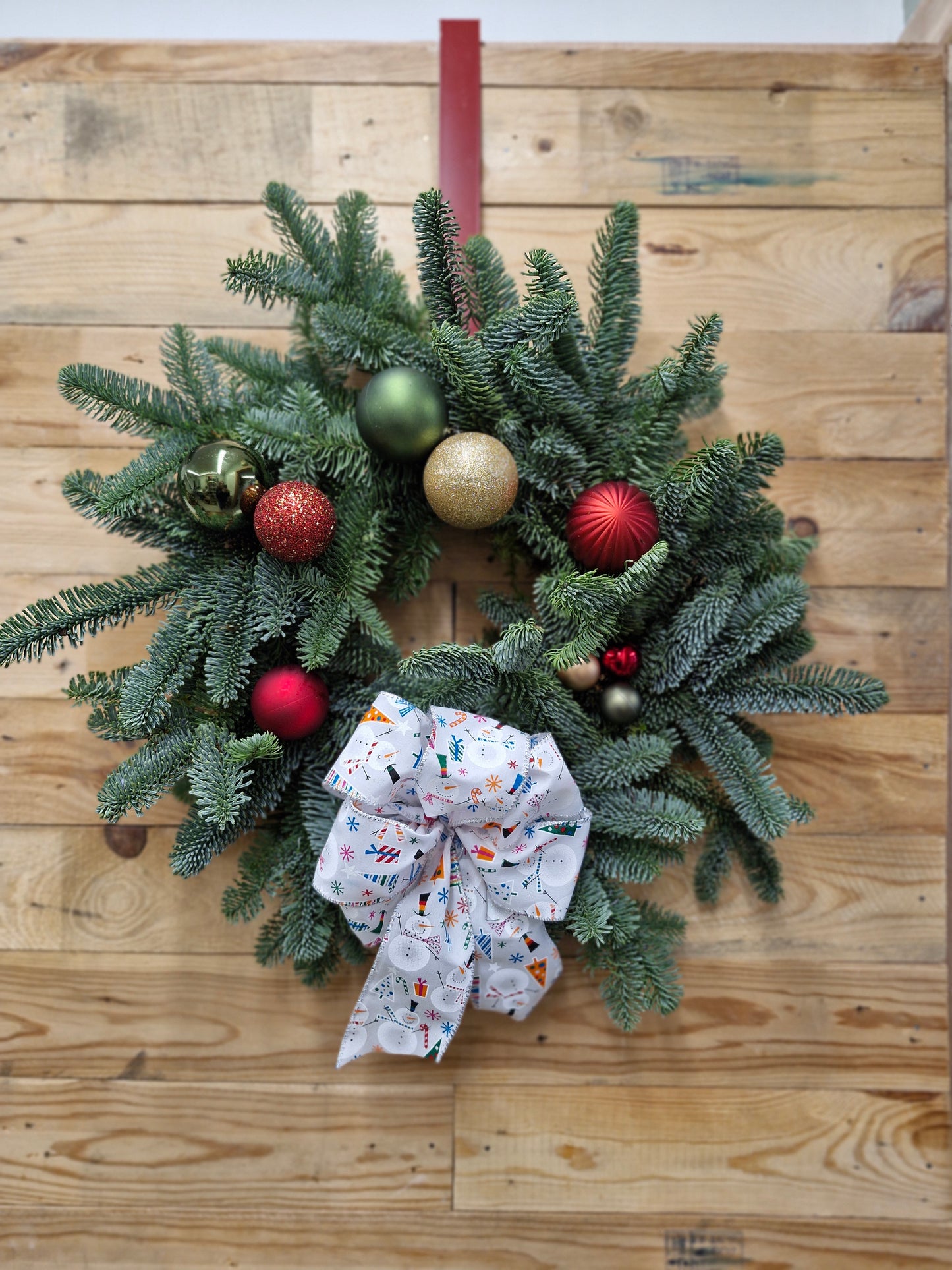 Christmas Wreath - Baubles - Choice of ribbons