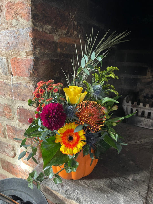 Pumpkin Floral Arrangement Workshop - The Badger, Ponteland 7 -9 pm on Wednesday 29th October 2025